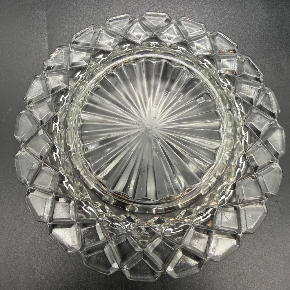 Vintage Anchor Hocking Clear Round Domed Butter Dish Pressed Glass With Lid - Picture 5 of 7